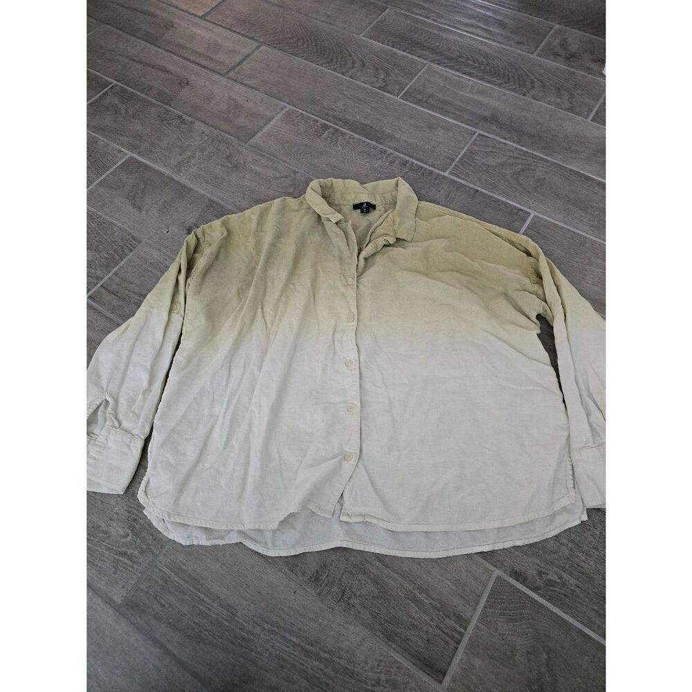 Women's Jason Wu Button Down‎ Hombre Long Sleeve Shirt Size XL